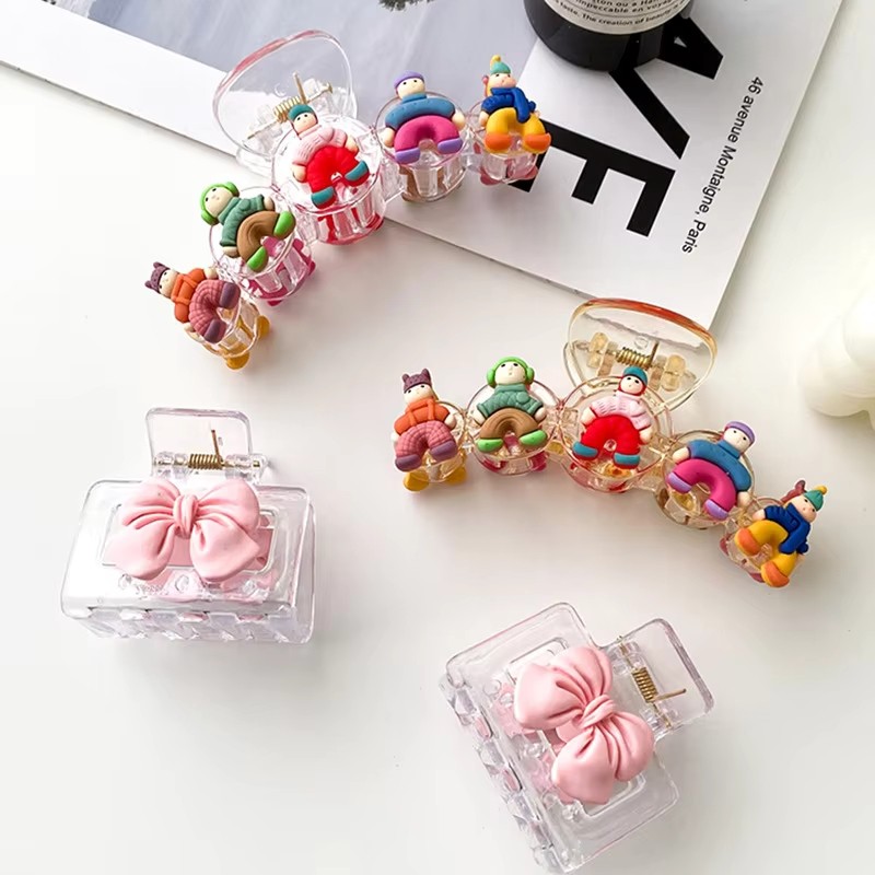 1pc Trong Suốt Hình Học Móng Vuốt Tóc Nữ Cô Gái Sang Trọng Trang Trí Móng Vuốt Phụ Kiện