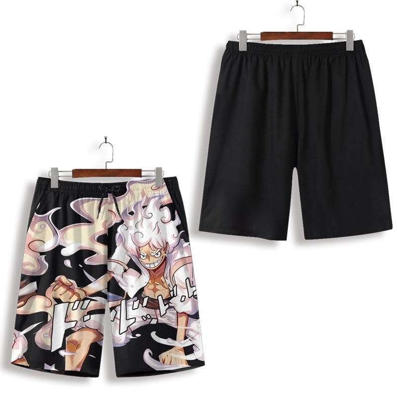 Quần short ONE PIECE cho nam, quần short in hình Anime Gear Fifth Luffy, quần short bãi biển mới cho thanh niên