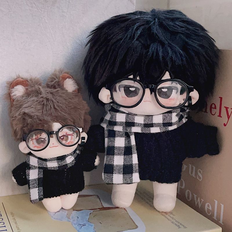 10cm Quần Áo Cho Bé 20cm Đẹp Trai Phong Cách Bạn Trai Áo Len Đen Khăn Thoáng Mát Cotton Búp Bê Quần Áo Mỡ Cơ Thể Có Thể wcin