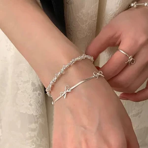 Ba Lê Xương Rắn Dây Xích Nơ Vòng Tay Cô Gái Cao Cấp Nhiều Màu Sắc Pha Lê Vỡ Vòng Tay Bạc Thiết Kế 2026