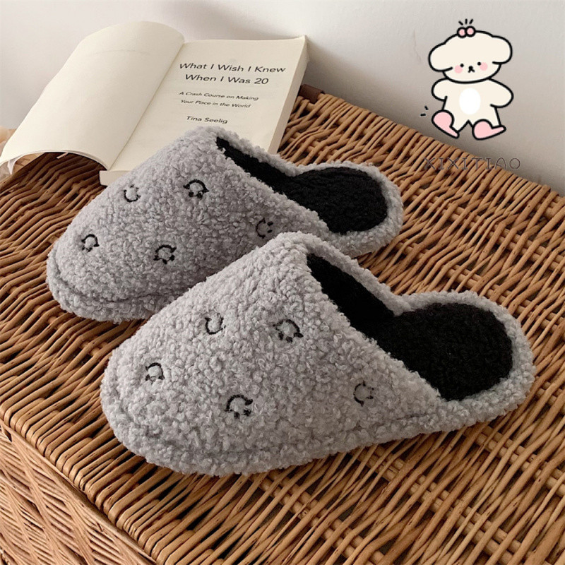 Xixitiao Cotton Dép Nam Nữ Thu Đông Thời Trang Phong Cách Nhật Bản Phù Hợp Với Cặp Đôi Chống Trơn Trượt Com
