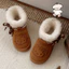 Xixitiao Giày Bốt Tuyết Mùa Đông Nữ Cổ Điển Thời Trang Retro Lót Lông Cừu Đế Dày Giữ Ấm