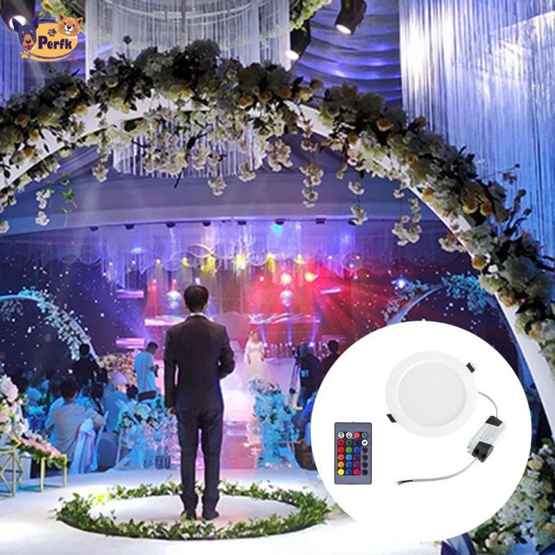 Đèn trần âm trần RGB LED Panel, Đèn trần tròn đổi màu có điều khiển