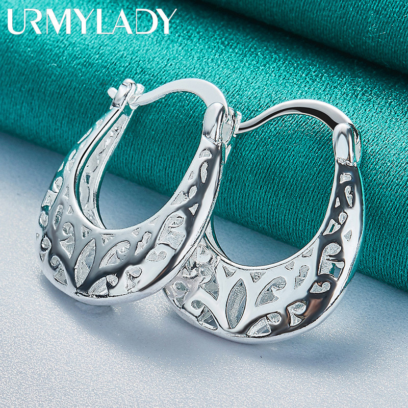 URMYLADY Bạc 925 Bông Tai Hoa Rỗng Cho Nữ Thời Trang Tiệc Cưới Trang Sức Quyến Rũ