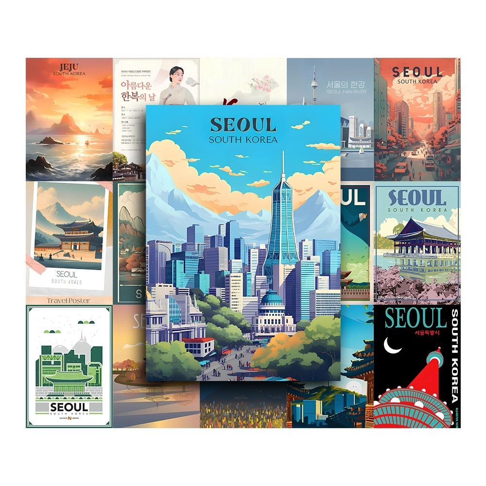 [DECAL] A5 In Màu - Set 50 Tờ Poster Giấy Dán Tường - HÌNH PHONG CÁCH HÀN QUỐC - Decor Trang Trí Nhà | MS: 111455