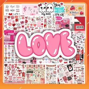 Hộp 50 Miếng Dán Sticker LOVE YOU Chống Thấm Nước Đa Năng Dùng Trang Trí Vali, Laptop, Tủ Lạnh NSX Gì Cũng In