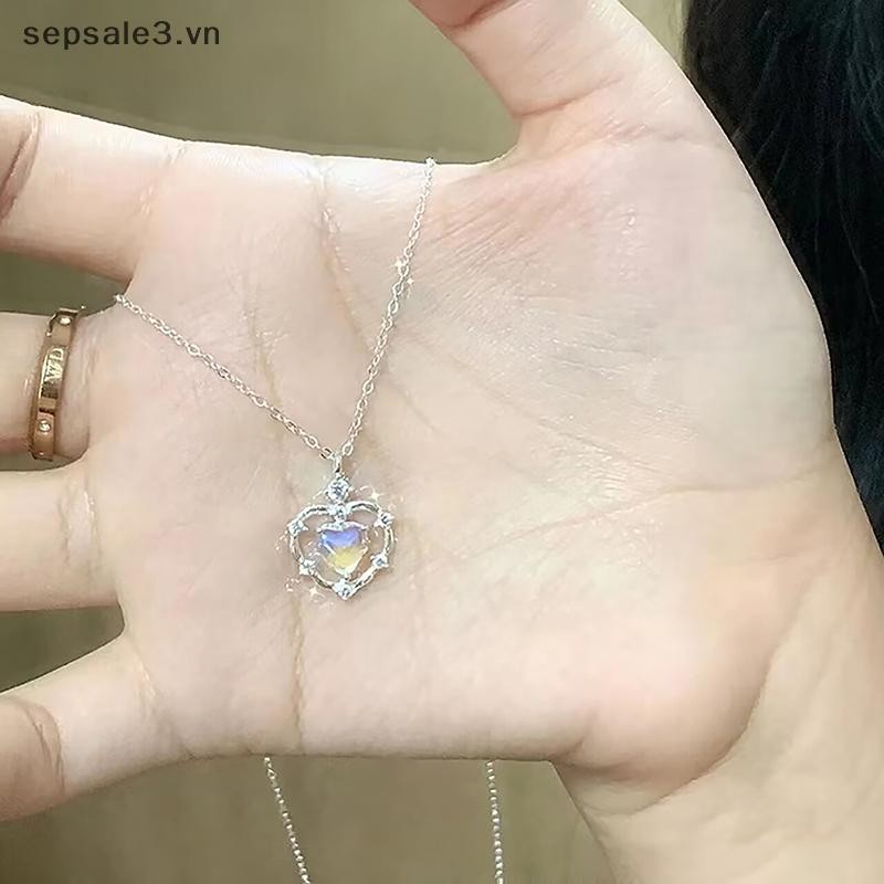# Sepsale # Vòng cổ tình yêu bằng đá mặt trăng đơn giản dành cho nữ Cô gái Ánh sáng sang trọng Tính khí Mặt dây chuyền thời trang Vòng cổ Quà tặng trang sức tiệc cưới.