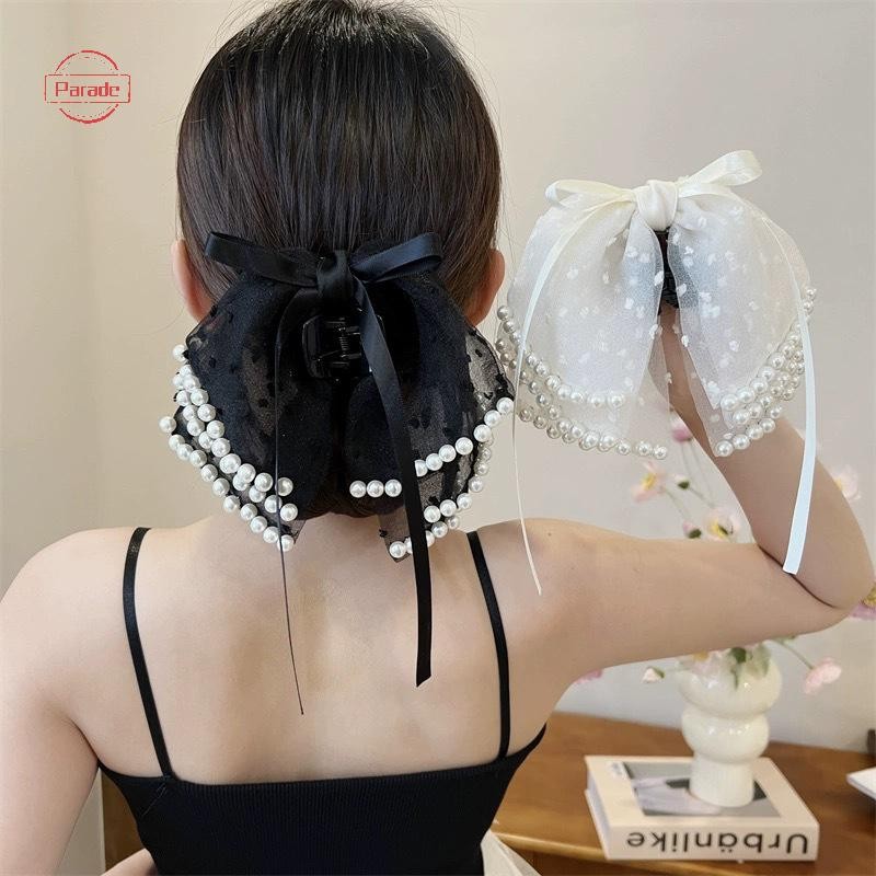 Cuộc diễu hành Thanh Lịch Nơ Ngọt Đuôi Ngựa Màu Trơn Nơ Lớn Kẹp Tóc Cho Nữ Bé Gái Đơn Giản Thời Trang Phụ Kiện Tóc Quà Tặng VN