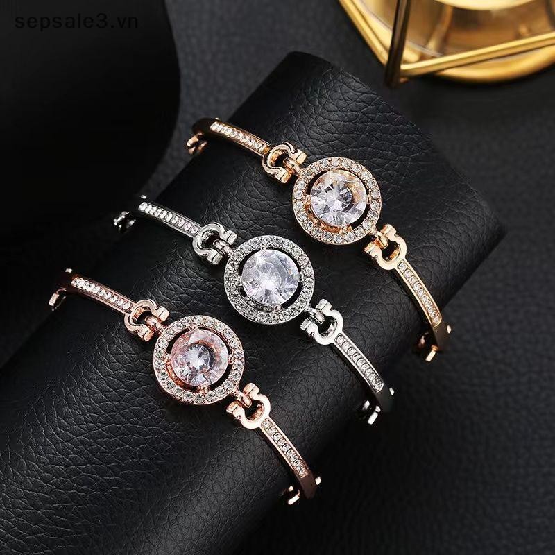 # Sepsale # Vòng tay Zircon có thể điều chỉnh lấp lánh sang trọng nhẹ nhàng Thời trang chất lượng cao Vòng tay phù hợp cho nữ Trang sức đám cưới Quà tặng sinh nhật.