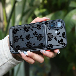 Ốp điện thoại thiết kế hoa hồng đen Thích hợp cho iPhone Xs XR XSMAX 11promax 11 12promax 12 13 14 15 pro max Ốp điện thoại mềm 14promax 15pro 16 16plus 16Promax