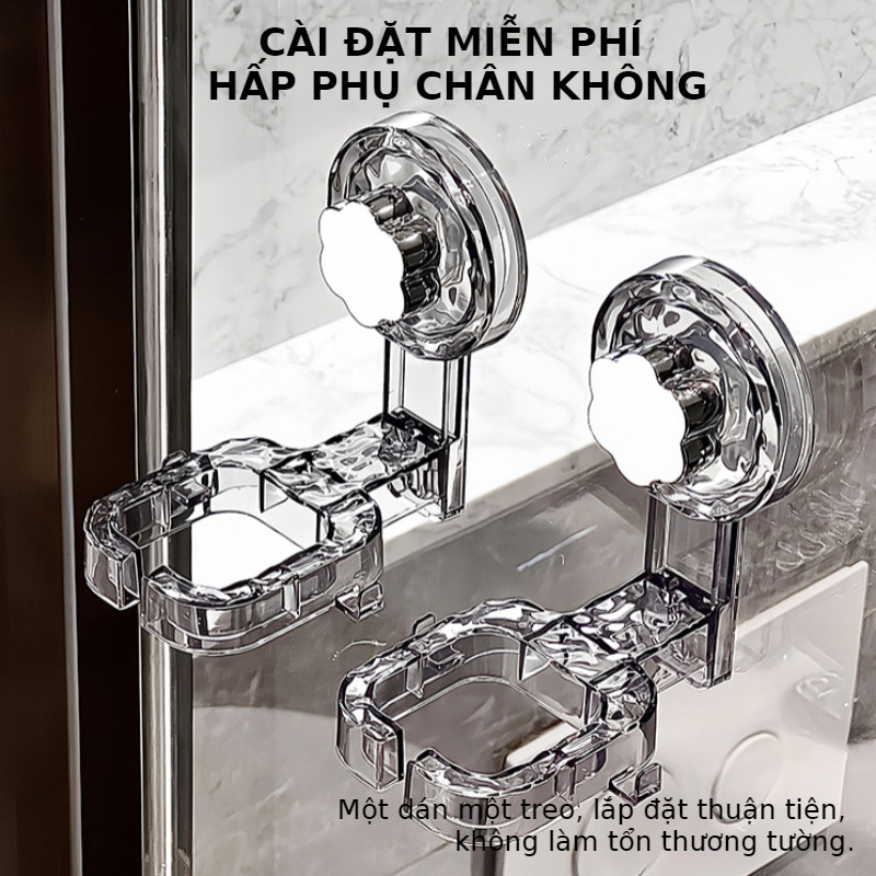Giá Đỡ Máy Sấy Tóc Nhà Tắm Có Cốc Hút Chắc Chắn Dán Tường Siêu Chịu Tải Độ Bền Lâu Dài