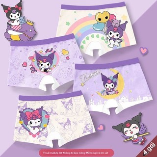 Bộ 4 Quần Lót Bé Gái Hoạt Hình Kuromi - Quần Cotton Thoáng Khí Dễ Thương Mùa Hè