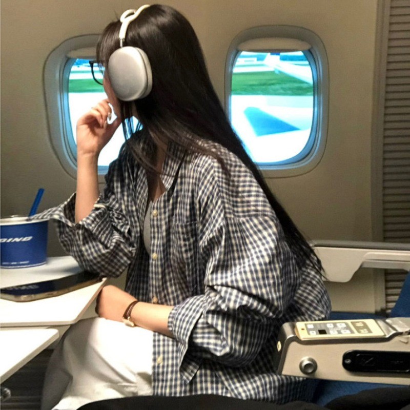Mùa hè Mới Áo Sơ Mi Dài Tay Hàn Quốc Sang Trọng Vintage Kẻ Sọc Rời Áo Sơ Mi