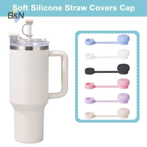 B & N Ống Hút Có Thể Tái Sử Dụng Ống Hút Silicon Toppers Tương Thích Với Cốc Đổ Rò Rỉ Chặn Bắn Chống Bụi Ống Hút Bao.