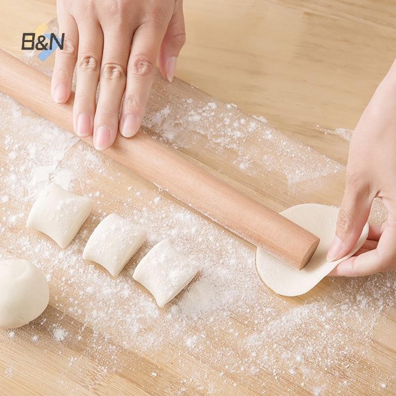 B & N 1Pc Cán Gỗ Làm Bánh Mì Bánh Bao Bánh Kẹo Bánh Quy Dụng Cụ Bánh Ngọt Cuộn Bột Con Lăn Dụng Cụ Nhà Bếp.