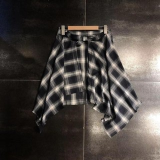 ASDFGER Nữ Kẻ Sọc, Áo Sơ Mi Co Giãn Không Đều, Retro Xanh Trắng Lưới Nơ Nơ Mini Chữ a Váy Ngắn Bé Gái Dạo Phố