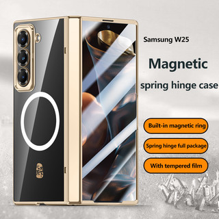 Ốp điện trong suốt lò xo từ tính Bản lề cho Samsung Galaxy Z Fold Phiên bản đặc biệt SE W25 Fold6 Slim 5G Giá đỡ bảo vệ