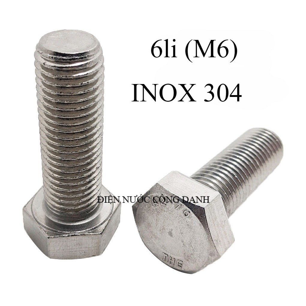 Bulong 6li(M6) INOX 304 KHÔNG RỈ ( đủ size)- COMBO 10 CON+ TÁN- ĐIỆN ...