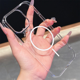 Sang Trọng Chính Hãng Màu Từ Cuộn Dây Sạc Không Dây Dành Cho iPhone 12 13 14 15 16 Pro Max Plus Trong Suốt Ốp điện thoại Phụ Kiện