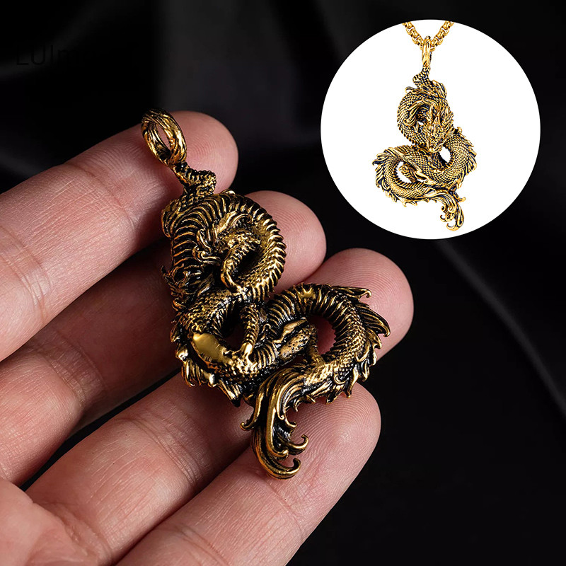 Luimo Vintage Nam Thép Không Gỉ Rồng Vòng Cổ Punk Hip Hop Vòng Cổ Dành Cho Nam Thép Không Gỉ Trang Sức Tiệc Kỷ Niệm Quà Tặng SBS