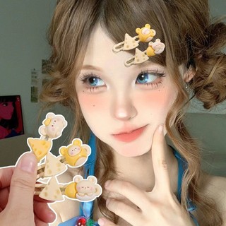 Kẹp Tóc Phô Mai - Kẹp Tóc Chuột Dễ Thương Y2K - Phim Hoạt Hình Bobby Pin - Phụ Kiện Thời Trang Bé Gái - Kẹp Tóc Dễ Thương Màu Vàng - Kẹp Chụp Barrettes - Mũ Mini - Kẹp Tóc Nổ
