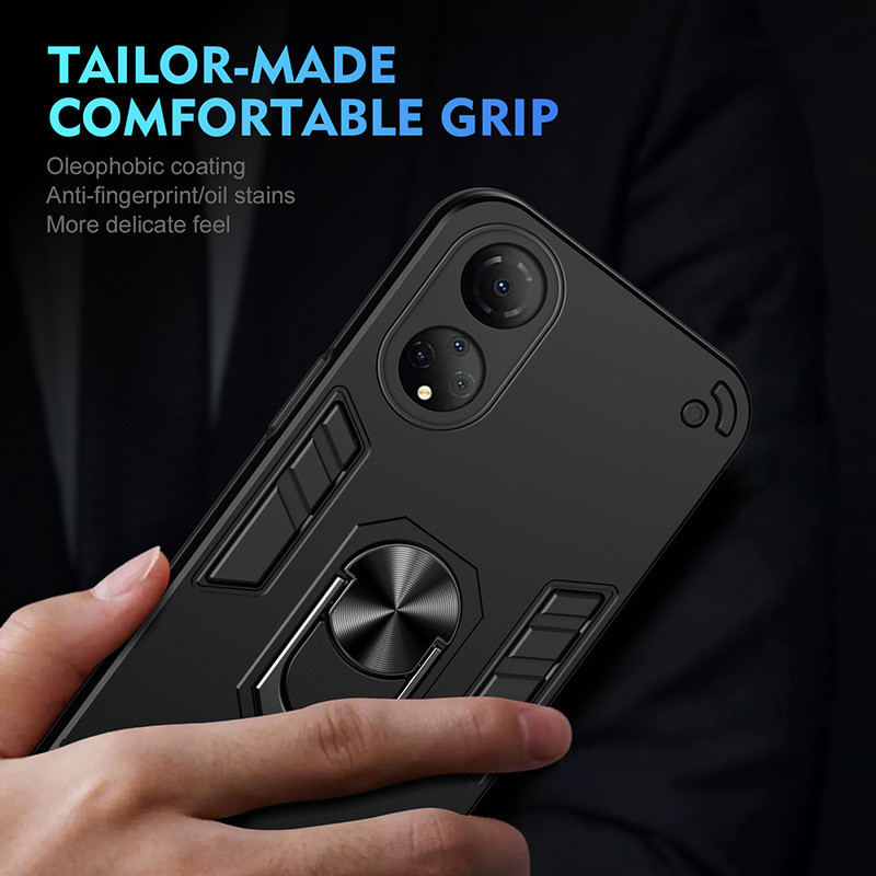 Dành cho Honor X7 Vỏ giáp chắc chắn có giá đỡ nhẫn Vỏ bảo vệ chân đế