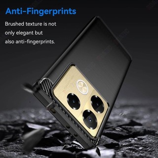 Dành cho infinix Note 40 Pro / Note 40 Pro 5G / Note 40 Pro + 5G Ốp điện thoại mỏng sang trọng [Chống vân tay bằng sợi Carbon] Vỏ bảo vệ chống sốc giáp mềm SMF01