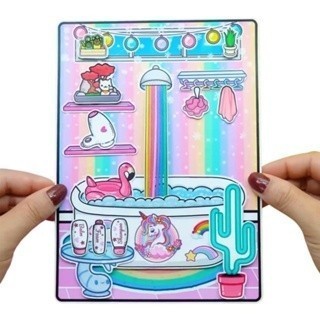 H24N Đồ chơi giấy ngồi nhà búp bê, đồ chơi giấy tocabocaTocaboca Unicos