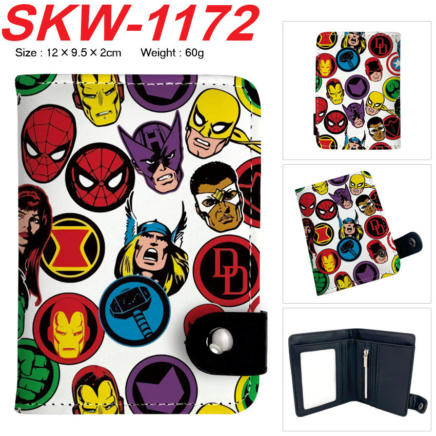 YT2 Marvel Spider-Man Iron Man Batman Nam Anime Ví Học Sinh Cầm Tay Đa Năng Nhiều Khe Cắm Thẻ Túi Đồng Xu Purs