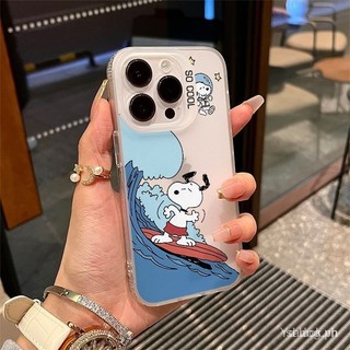 Ốp Điện Thoại Snoopy Lướt Sóng Biển Đơn Giản Thích Hợp Cho Iphone15 14 13 12 11 promax 7 / 8plus 11 12 14 15Promax XR XS XSMAX Vỏ Bảo Vệ Điện Thoại Chống Va Chạm Mờ XERG