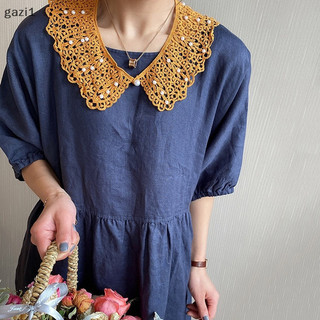 [Gazi1] Áo Sơ Mi Nữ Ngọt Ngào Búp Bê Có Thể Tháo Rời Cổ Giả Rỗng Ren Hoa Xù Viền Cổ Giả Người Phụ Nữ Cổ Áo Giả Khăn Choàng Boutique