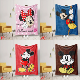 Chăn Flannel Hoạt Hình Chuột Mickey Và Chuột Minnie In Một Mặt Flannel Chăn Điều Hòa Không Khí Chăn Ngủ Văn Phòng Chăn Quà Tặng Thiết Thực Cho Gia Đình
