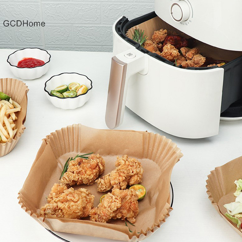 Gcdhome Bếp Nồi Chiên Không Khí Giấy Nướng Giấy Hấp Thụ Dầu Nồi Chiên Không Khí Phụ Kiện Xử Lý HOT