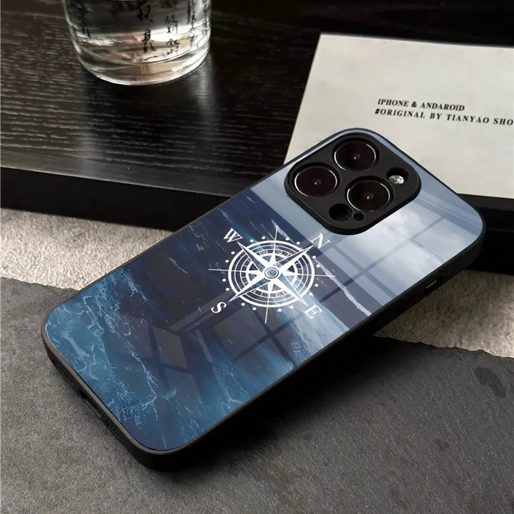 BK-1 La Bàn Kính Hải Lý Ốp Lưng Điện Thoại Iphone 17,15 14 12 11 13 Pro Max Mini X 8 Xr Xs 7 Puls 6 0821