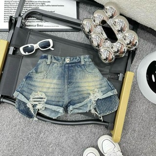 Q12-[BÉ TRÒN BỤNG TĂNG SIZE] Quần Short Jean bé gái cá tính cho bé iu - Size 10-35Kg