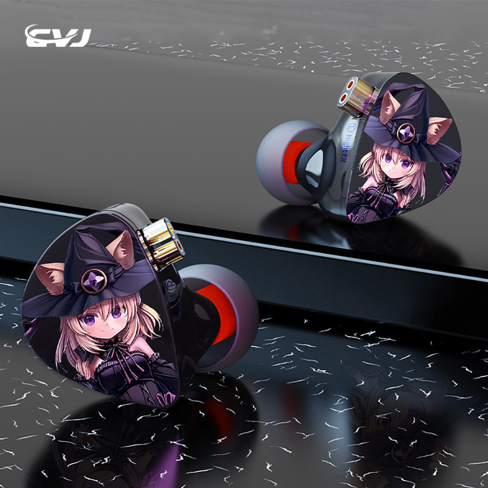 Cvj NIGHTELF mới 6mm + 10mm Dual Dynamic + 8mm Dynamic DLC Màn hình trong tai ba đơn vị Tai nghe HiFi với cáp mạ bạc 3,5mm