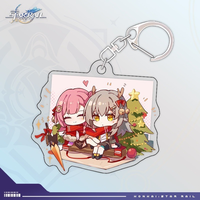 Móc khóa Honkai Star Rail Acheron Aventurine mặt dây chuyền acrylic biểu tượng cảm xúc dễ thương