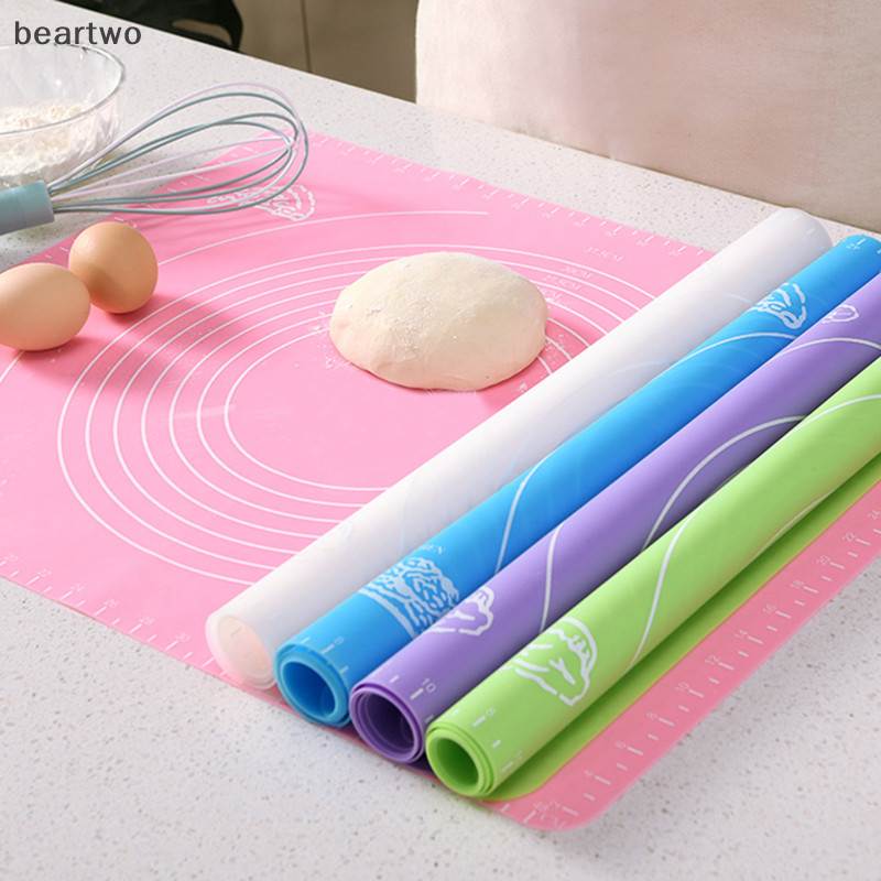 < Beartwo > 26 * 29cm Silicon Chống Dính Thảm Cán Bột Lót Miếng Lót Bánh Ngọt Máy Nướng Nữ