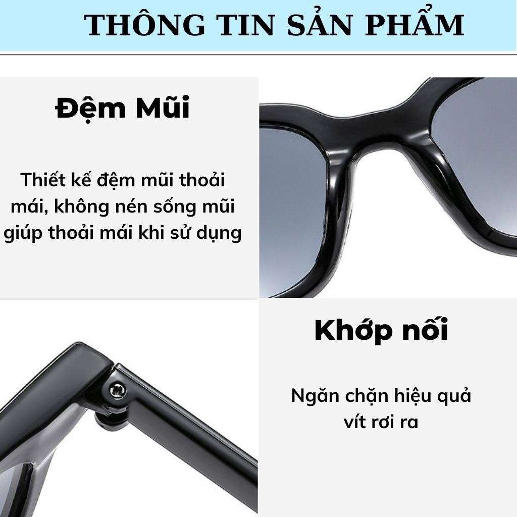 Kính râm nam nữ gọng chữ V thời trang hàn quốc, Kính mát đi đường chống tia UV nhiều màu Styley K003