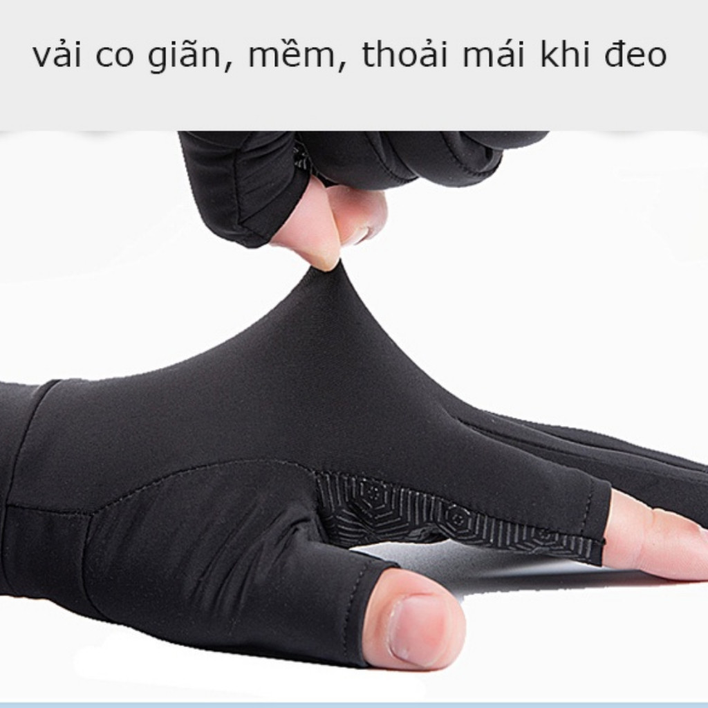 Găng Tay Hở 2 Ngón Chống Nắng - Bao Tay Đi Xe Máy, Có Thể Sử Dụng Cảm Ứng Điện Thoại, Tiện Dụng găng tay xe đạp