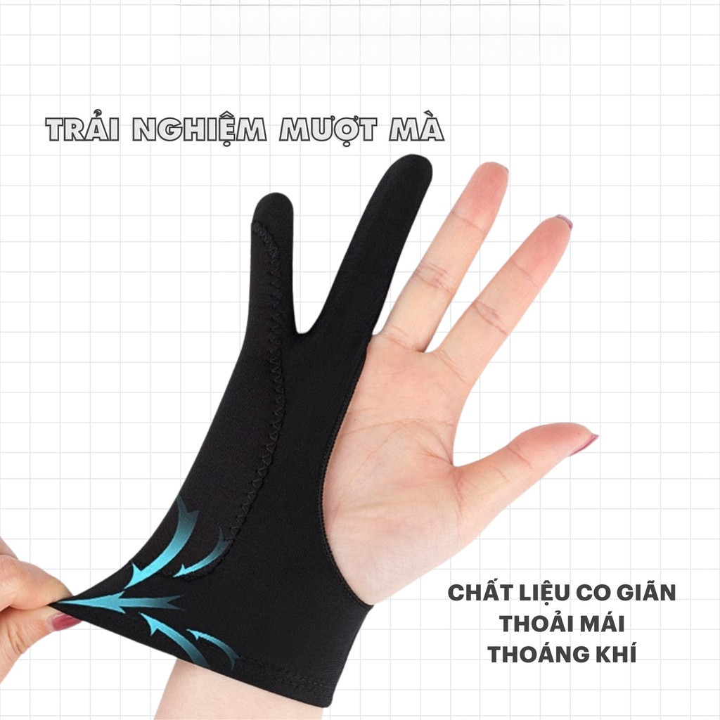 [Chống chạm nhầm] Găng tay hoạ sĩ bản đặc biệt 3 lớp hỗ trợ vẽ trên trên điện thoại, máy tính bảng, wacom