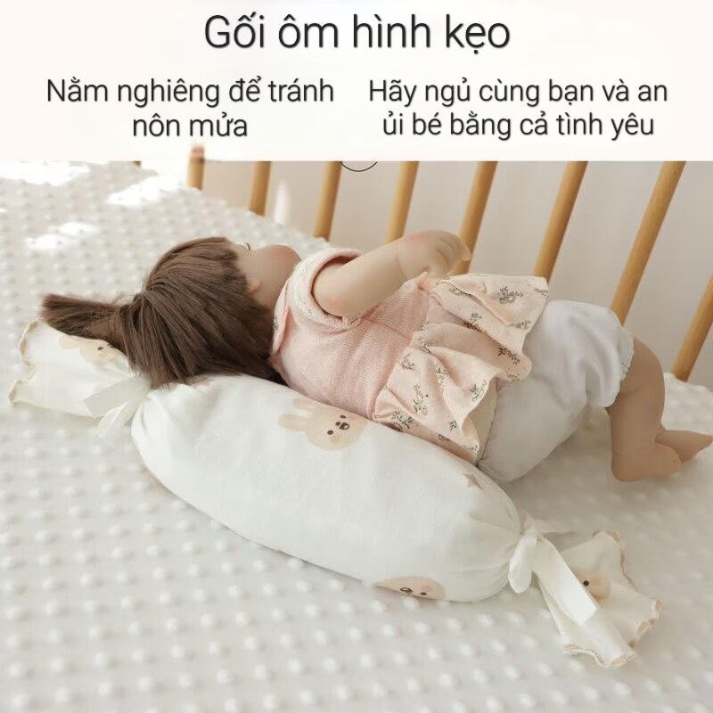 Gối ôm cho bé, gối ôm hình kẹo từ xô muslin kết hợp với ruột bông kháng khuẩn, vỏ có thể tháo rời BNC01 Voi Gối Ngủ