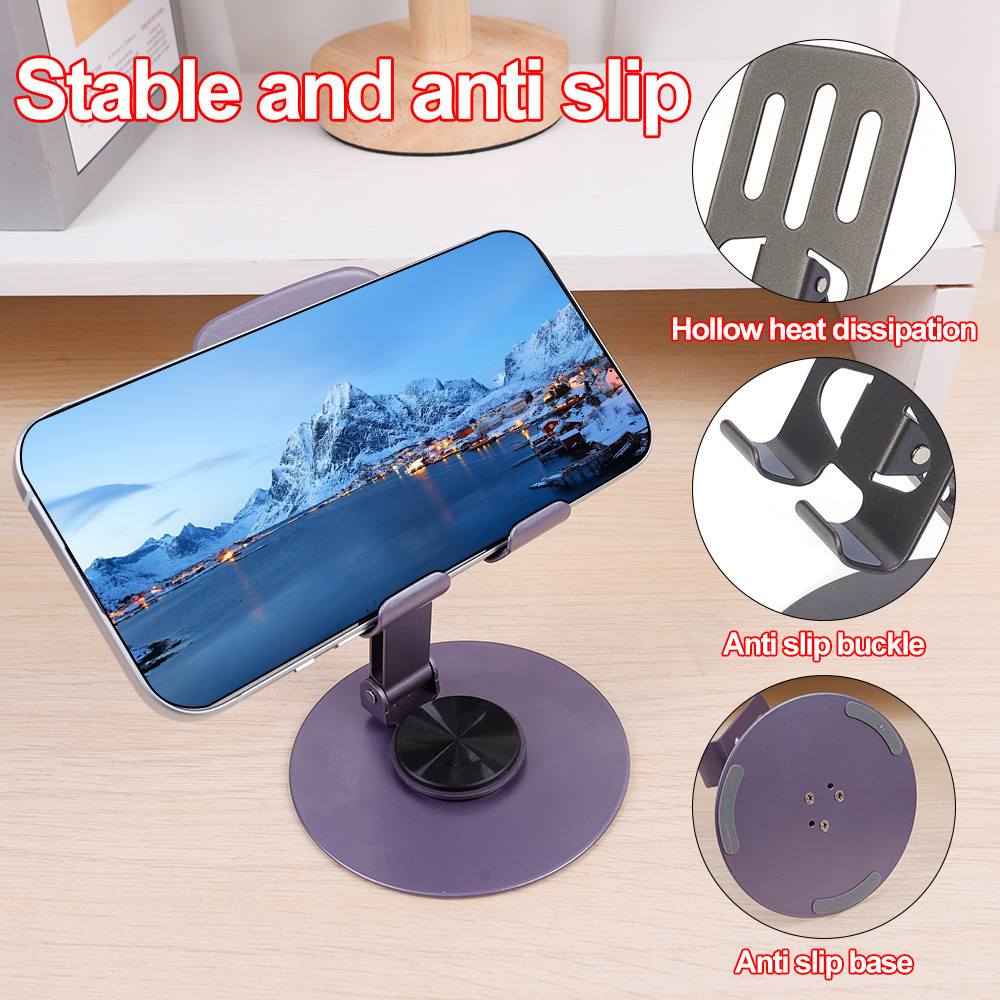 [Nổi bật] Giá đỡ điện thoại để bàn - 360 ° Xoay, Có Thể Gập Lại, Di Động - Đế Điện Thoại Kim Loại - Điện Thoại Di Động Giá Đỡ Máy Tính Bảng - Giá Đỡ Hỗ Trợ Đa Năng