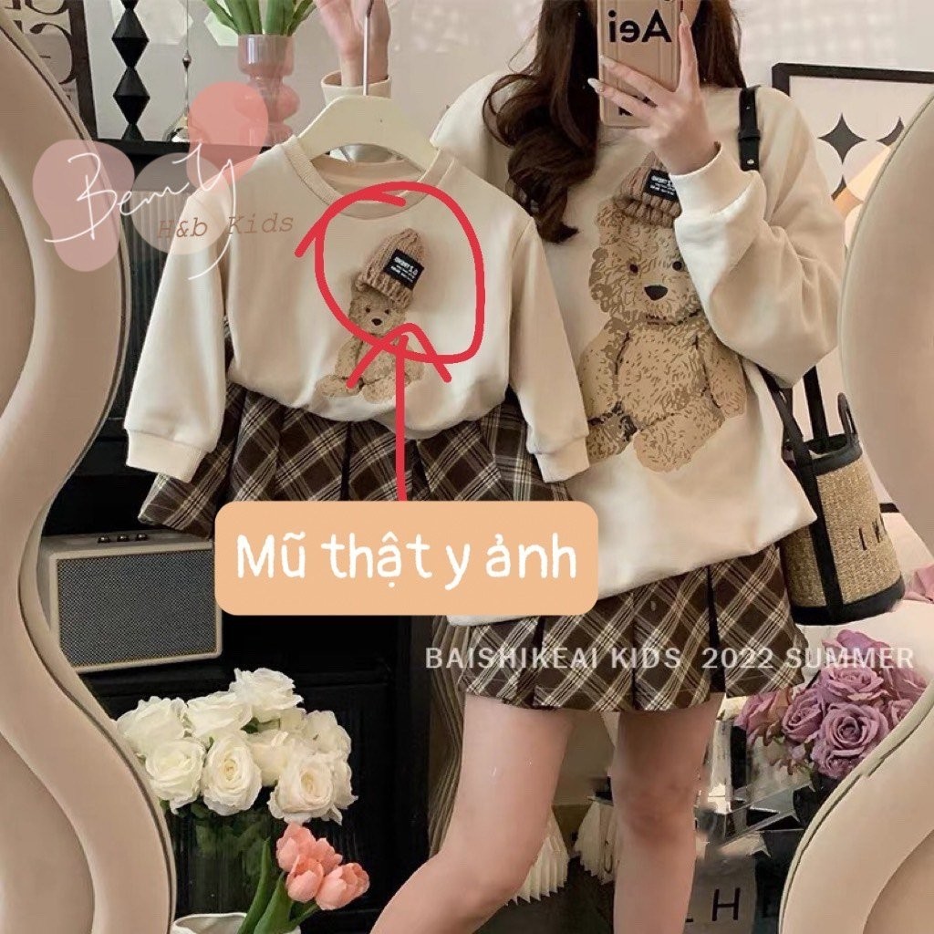 sét váy mẹ con phong cách hàn quốc sang chảnh 8-40kg và mẹ 36-75kg, váy đôi cho mẹ và bé gái