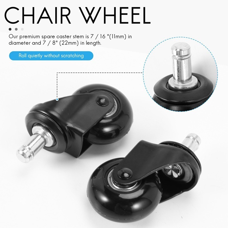 5 Chiếc Ghế Thay Thế Bánh Xe 2 Inch, Bánh Xe Hạng Nặng Có Thân Cắm 7 / 16 X 7 / 8 Inch, Cán Yên Tĩnh & Mịn