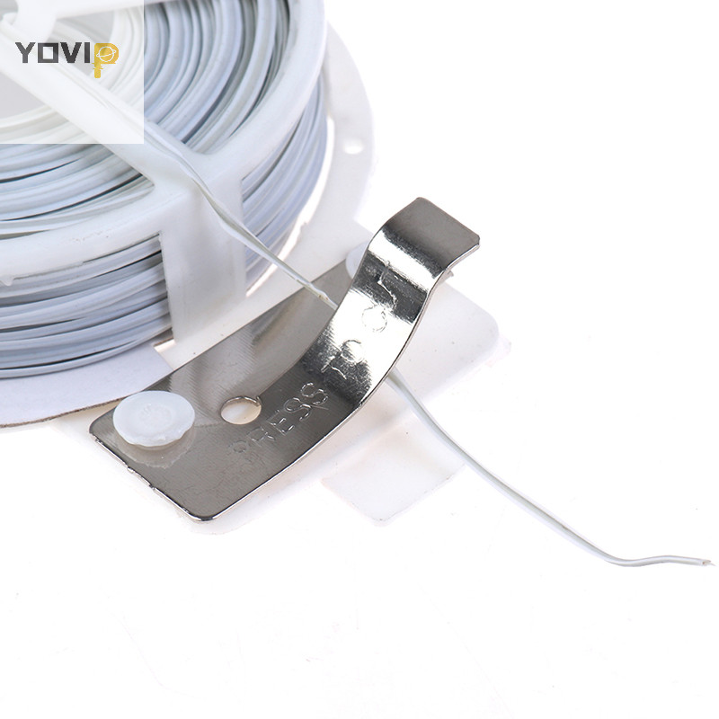 Yovip 1Pc (50m) Cà vạt xoắn chắc chắn đa chức năng màu trắng có dây phủ VN