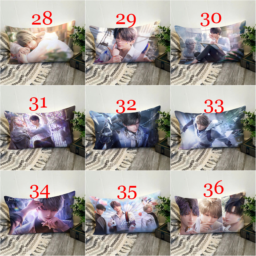 Vỏ gối hình chữ nhật Love and Deepspace Rafayel, Xavier và Zayne Vỏ đệm Polyester in một mặt Trang trí nội thất Món quà tốt nhất (Không có lõi)