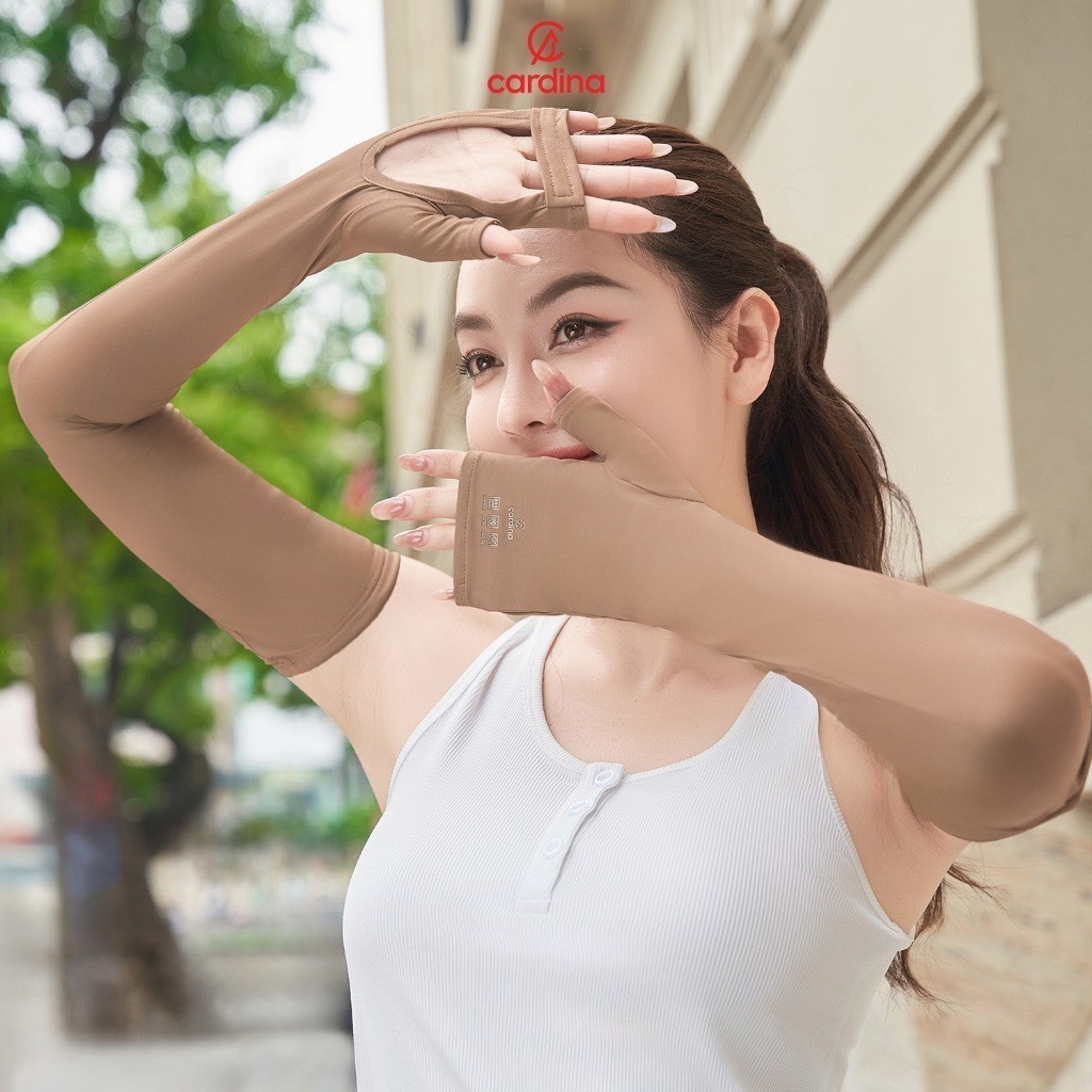 Găng tay chống nắng CARDINA vải Icetext chống UV co giãn 4 chiều màu sắc nhẹ nhàng lôi cuốn thiết kế đơn giản 4NGT01