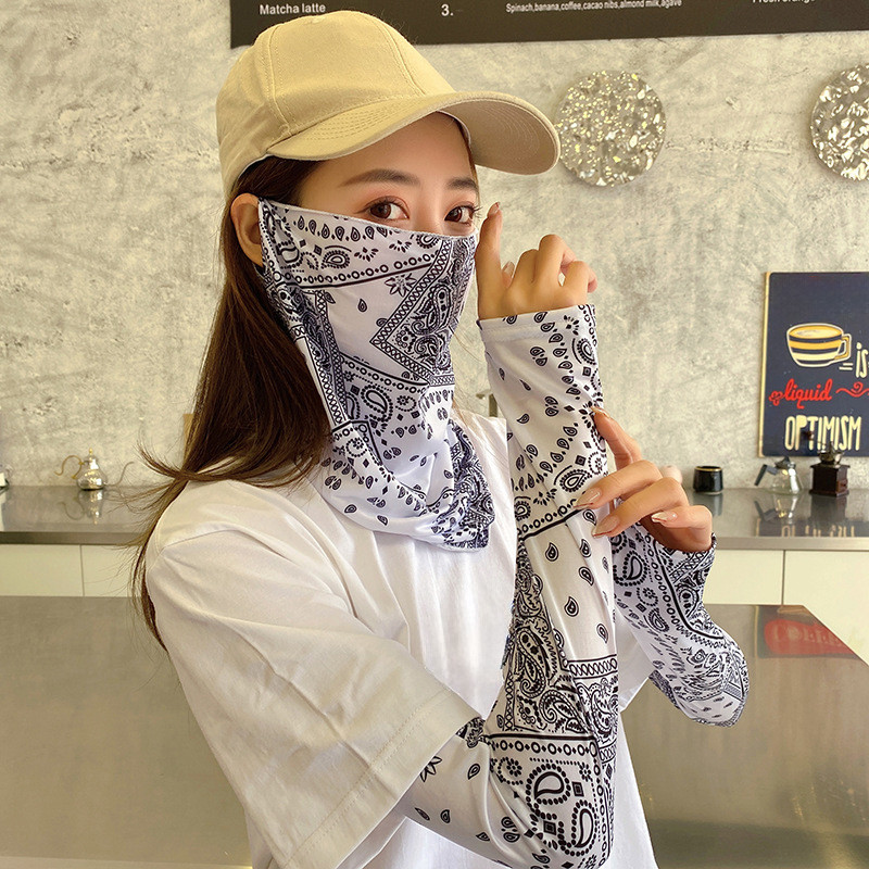 Phù Hợp Với Tay Eo Hoa Băng Tay Mùa Hè Chống Nắng Bao Treo Tai Ice Silk Mặt nạ