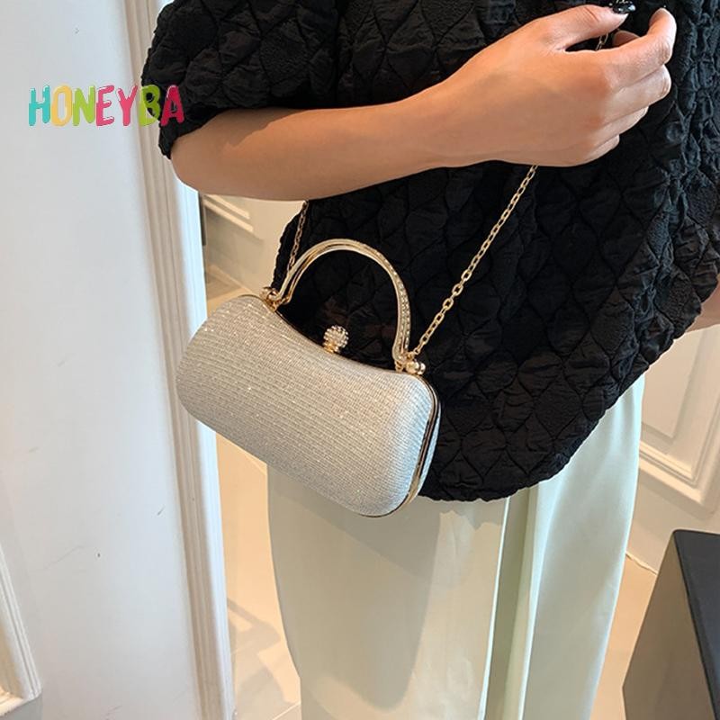 < Honeyba > Túi đeo chéo đeo vai PVC nhỏ dễ thương dành cho nữ Hit Túi xách dự tiệc sang trọng và ví ly hợp du lịch nữ